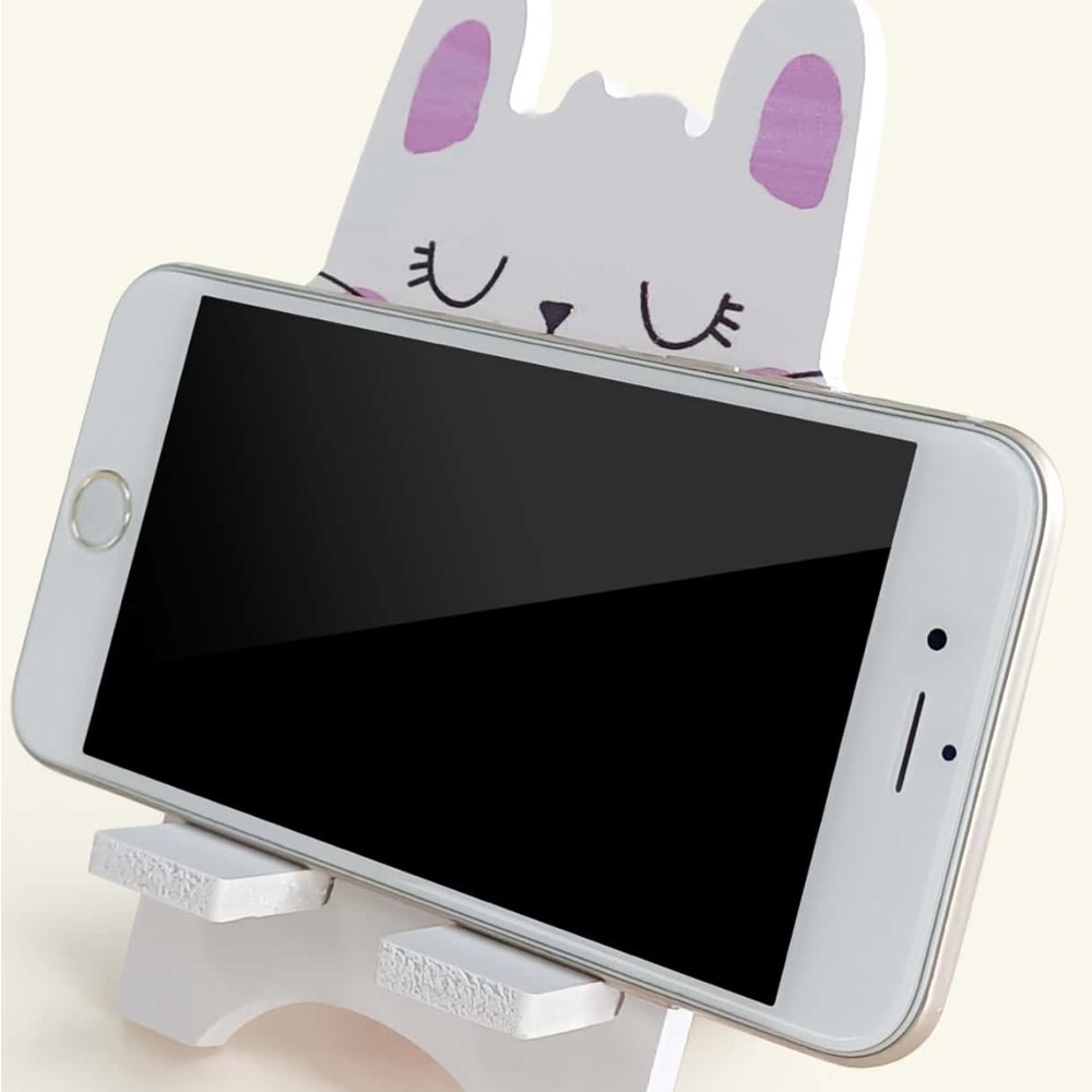 Lucky Cute Cat Phone holder is made of high quality Wood material. Brand new